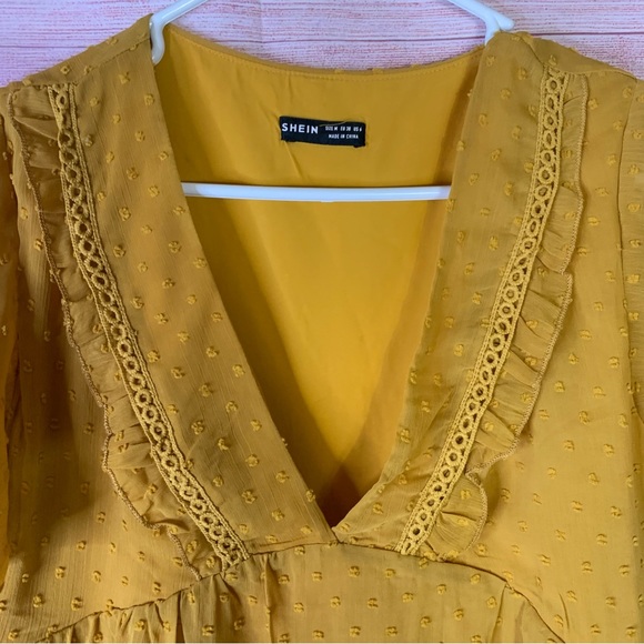 Shein Mustard Yellow Dress Size Medium - Picture 2 of 5
